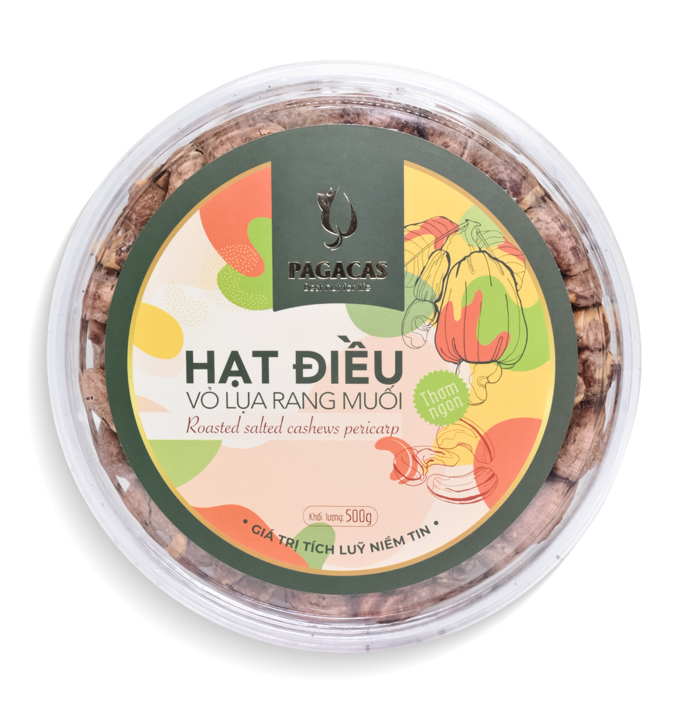 Pagacas Roasted Salt Cashews (Shelled) - Round box 500g Pagacas Roasted Salt Cashews (Shelled) - Round box 500g